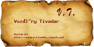 Vozáry Tivadar névjegykártya
